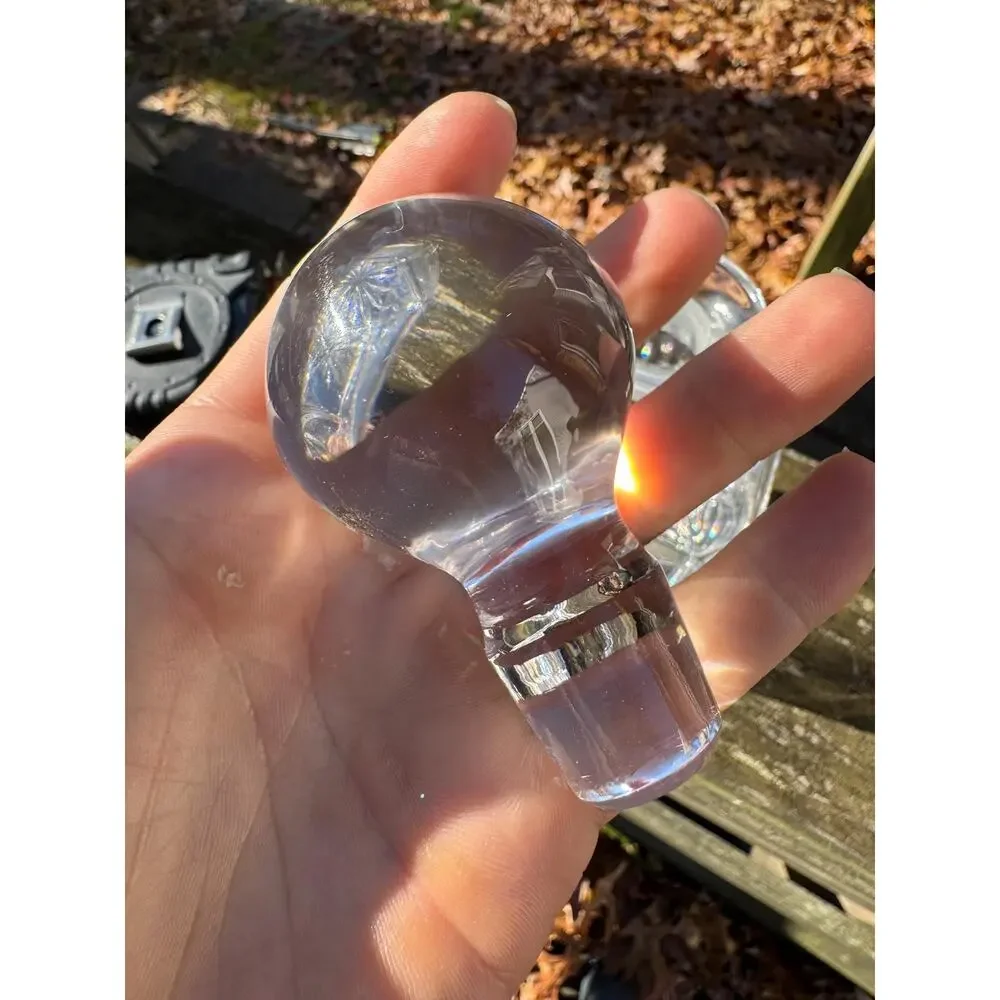 Antique Crystal Decanter with Sterling Silver Ornate Accent Vintage Estate